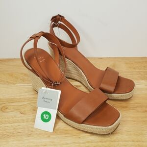 A New Day Women's Tina Wedge Heels Cognac NWT Size 10